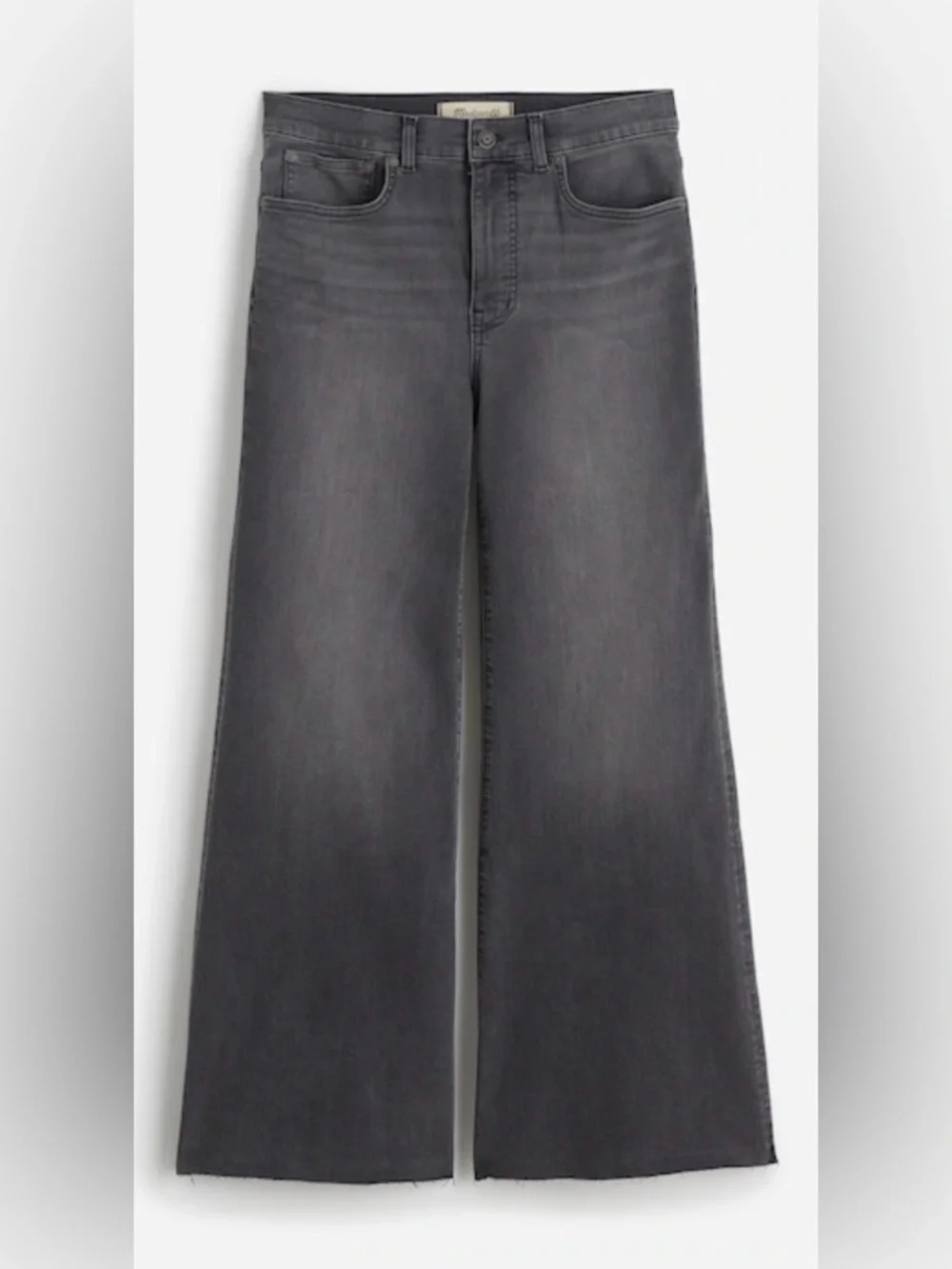 EUC! Madewell Flared Wide-Leg Crop Jeans in Black Chasm Wash Worn once!! - Picture 6 of 12